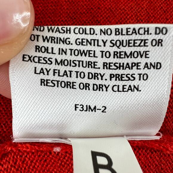 EILEEN FISHER Red Merino Wool Crewneck Sweater Pullover Long Sleeves Size XS - Picture 9 of 10